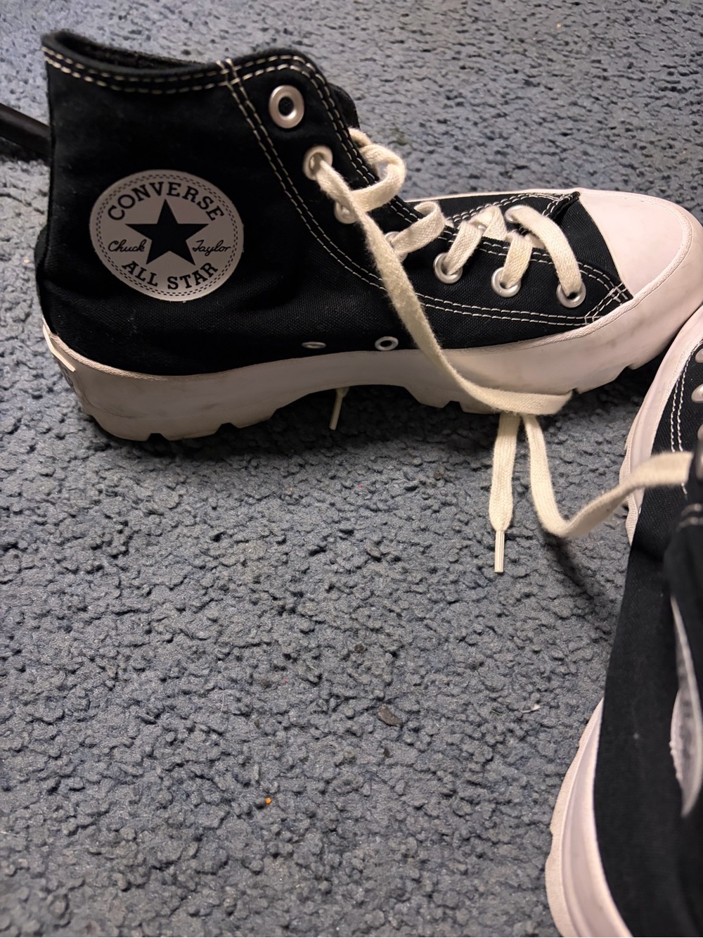 Converse Black High-Top Sneakers with White Accents - Picture 3 of 4